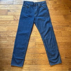 Vintage Full Blue Dark Wash Raw Denim Jeans